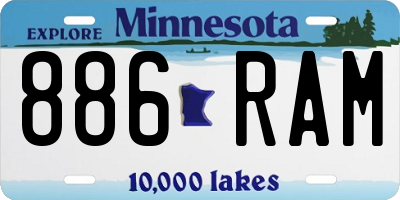 MN license plate 886RAM
