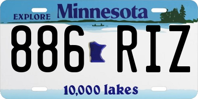 MN license plate 886RIZ