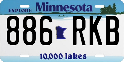 MN license plate 886RKB