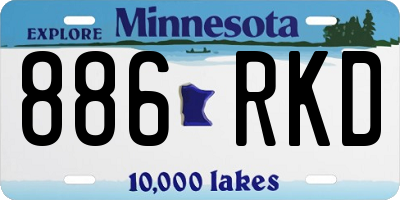 MN license plate 886RKD