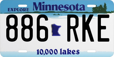 MN license plate 886RKE