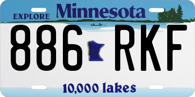 MN license plate 886RKF