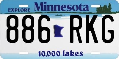 MN license plate 886RKG