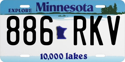 MN license plate 886RKV
