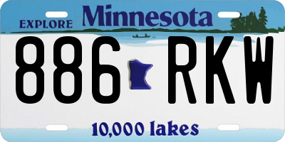 MN license plate 886RKW