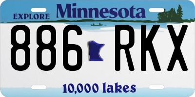 MN license plate 886RKX
