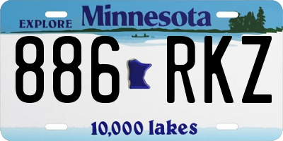 MN license plate 886RKZ