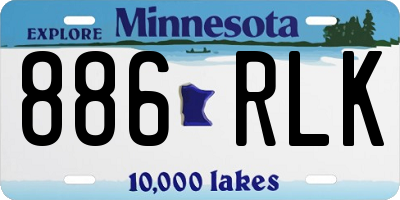 MN license plate 886RLK