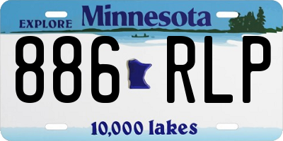 MN license plate 886RLP