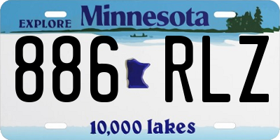 MN license plate 886RLZ