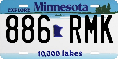 MN license plate 886RMK