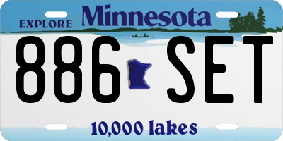 MN license plate 886SET
