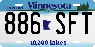 MN license plate 886SFT