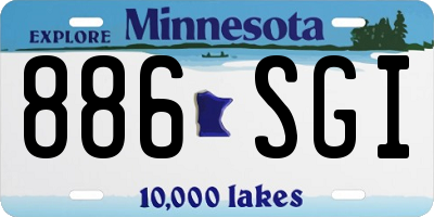 MN license plate 886SGI