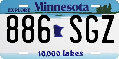 MN license plate 886SGZ