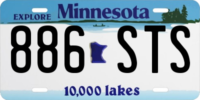 MN license plate 886STS