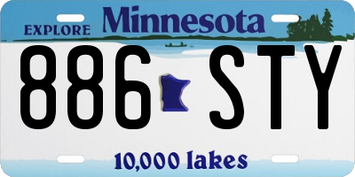 MN license plate 886STY