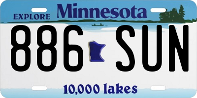 MN license plate 886SUN