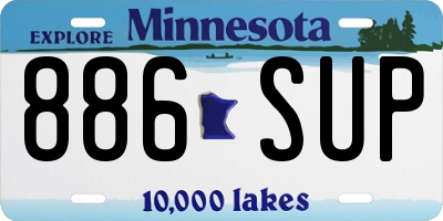 MN license plate 886SUP
