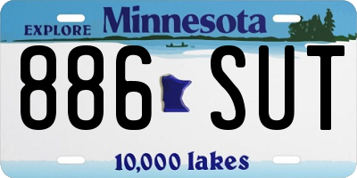 MN license plate 886SUT