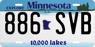 MN license plate 886SVB