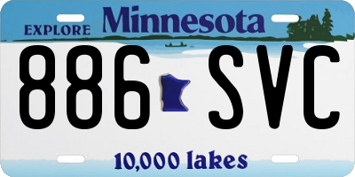 MN license plate 886SVC