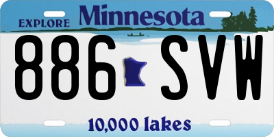 MN license plate 886SVW