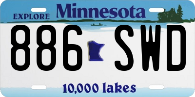 MN license plate 886SWD