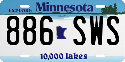 MN license plate 886SWS