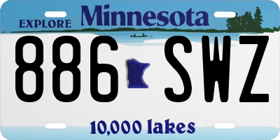 MN license plate 886SWZ