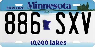 MN license plate 886SXV