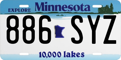 MN license plate 886SYZ