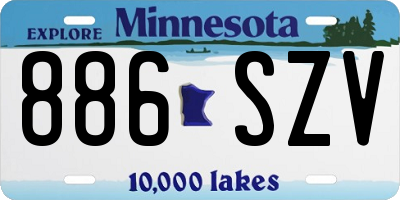 MN license plate 886SZV