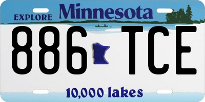MN license plate 886TCE