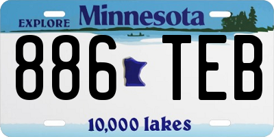MN license plate 886TEB