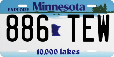 MN license plate 886TEW