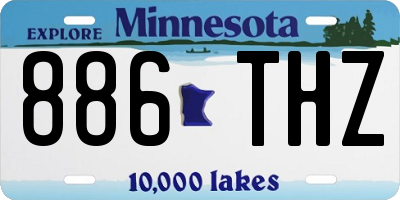 MN license plate 886THZ