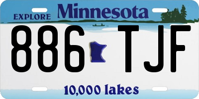 MN license plate 886TJF