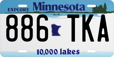 MN license plate 886TKA