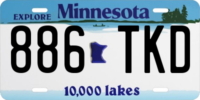 MN license plate 886TKD