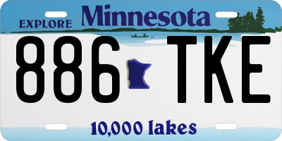 MN license plate 886TKE