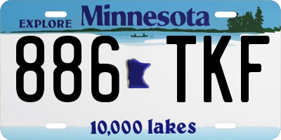 MN license plate 886TKF