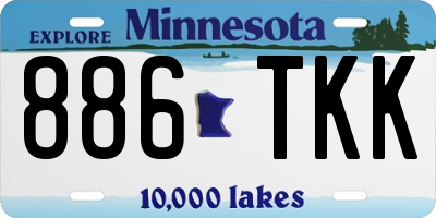 MN license plate 886TKK