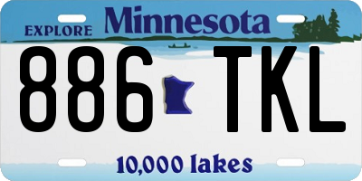 MN license plate 886TKL