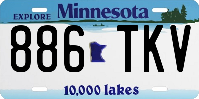 MN license plate 886TKV