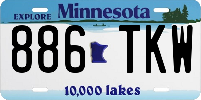 MN license plate 886TKW