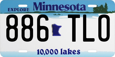 MN license plate 886TLO