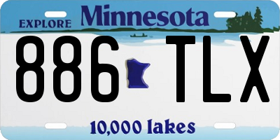 MN license plate 886TLX