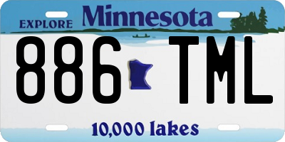 MN license plate 886TML