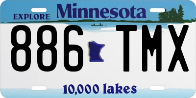 MN license plate 886TMX